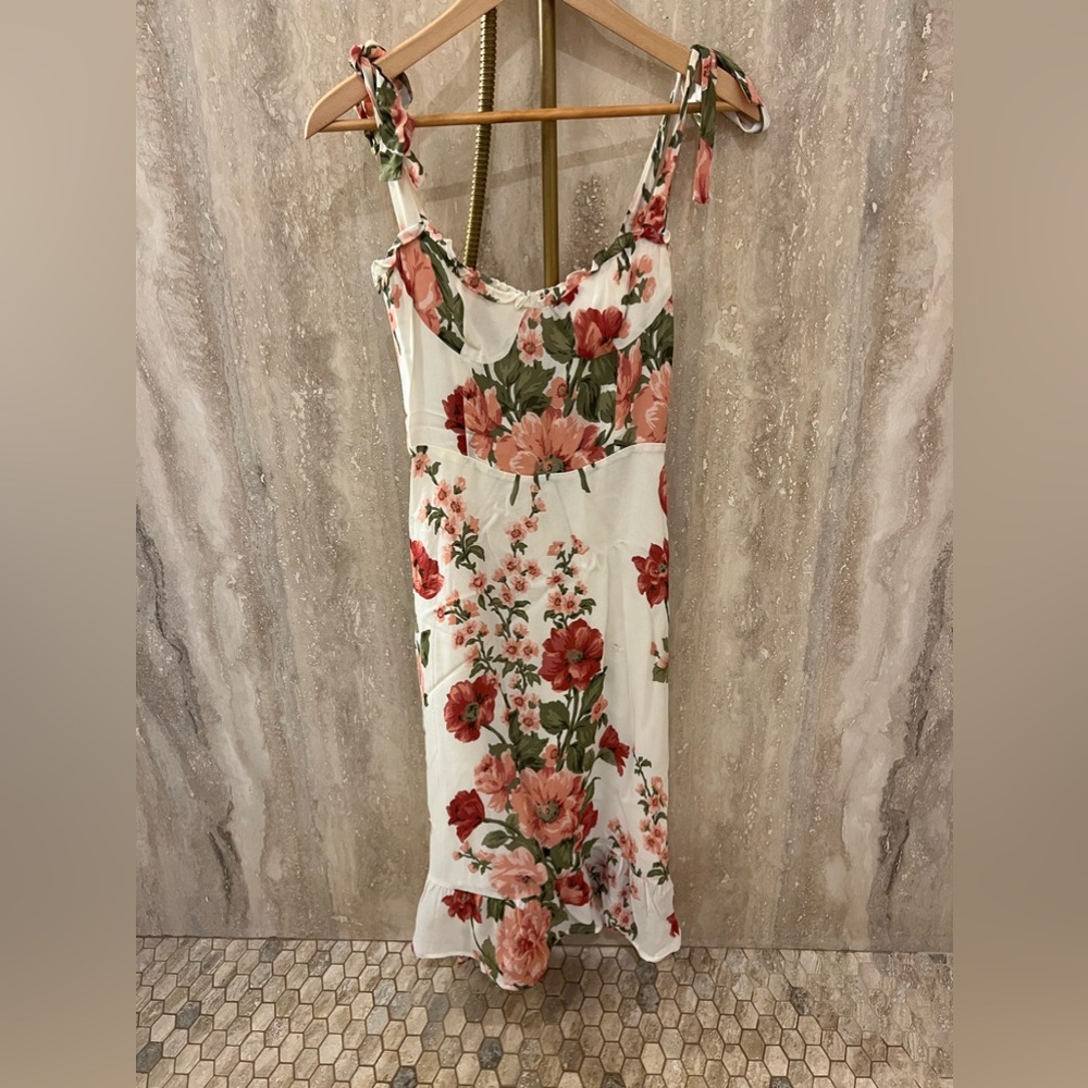 Reformation Dress - Floral Crepe Fabric Midi Size 4